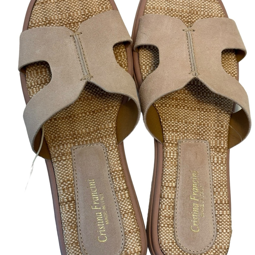 Italian sandals by Cristina Francine, pink suede, brand new with tags W 8 NWOT